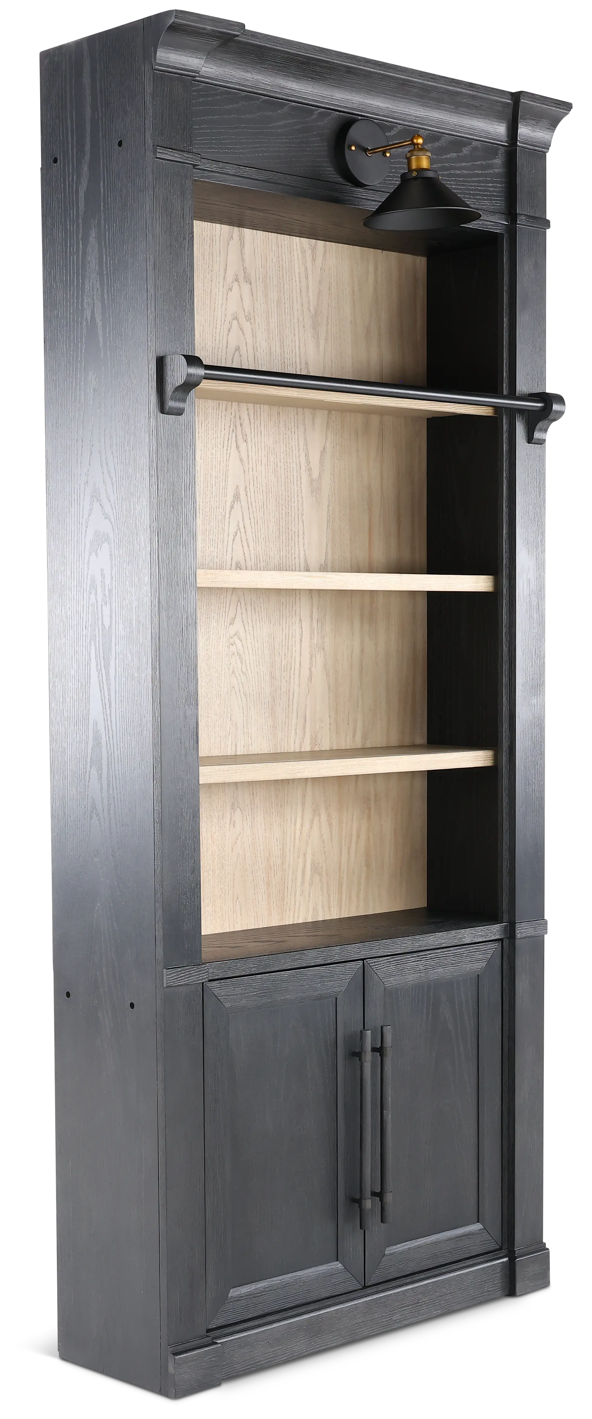 Willow Lane Black and Natural Bookcase-4