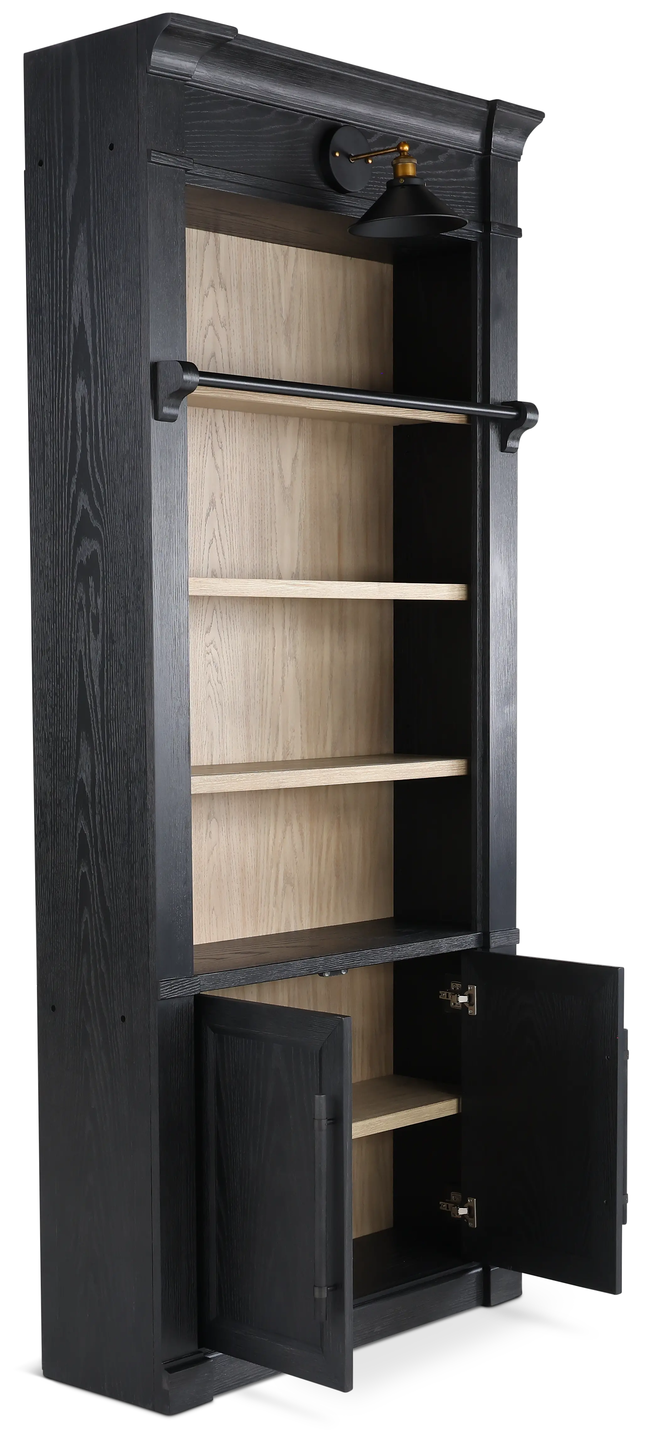 Willow Lane Black and Natural Bookcase-5