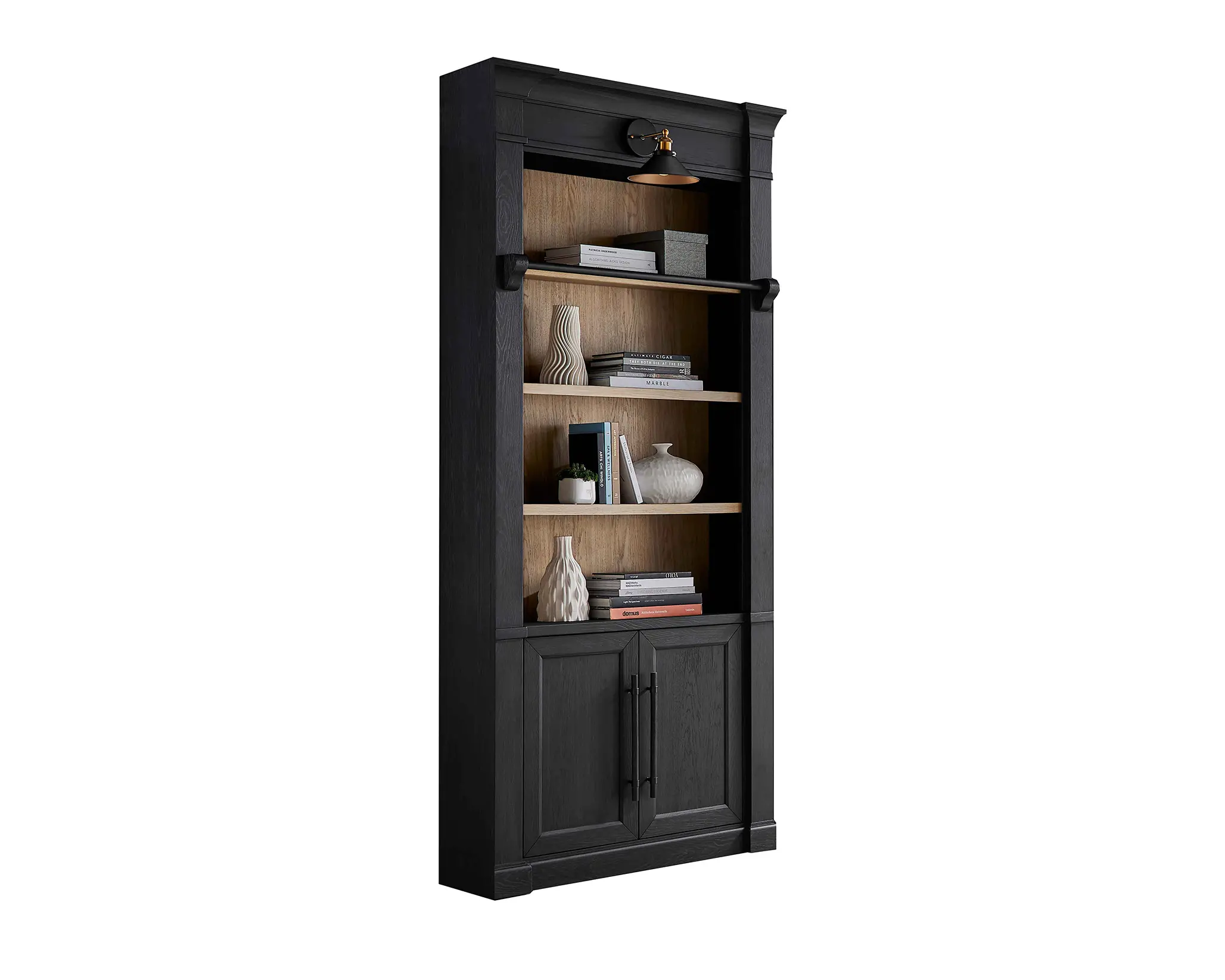 Willow Lane Black and Natural Bookcase-6