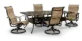 Montreal 5 Piece Brown Swivel Chair Patio Dining Set