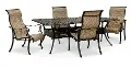 Montreal 5 Piece Brown Sling Chair Patio Dining Set