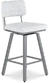 Phoebe Silver and Light Gray Upholstered Counter Height Stool