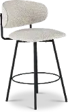 Wyatt Black and Gray Upholstered Counter Height Stool