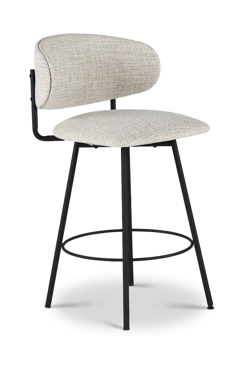 Wyatt Black and Gray Upholstered Counter Height Stool