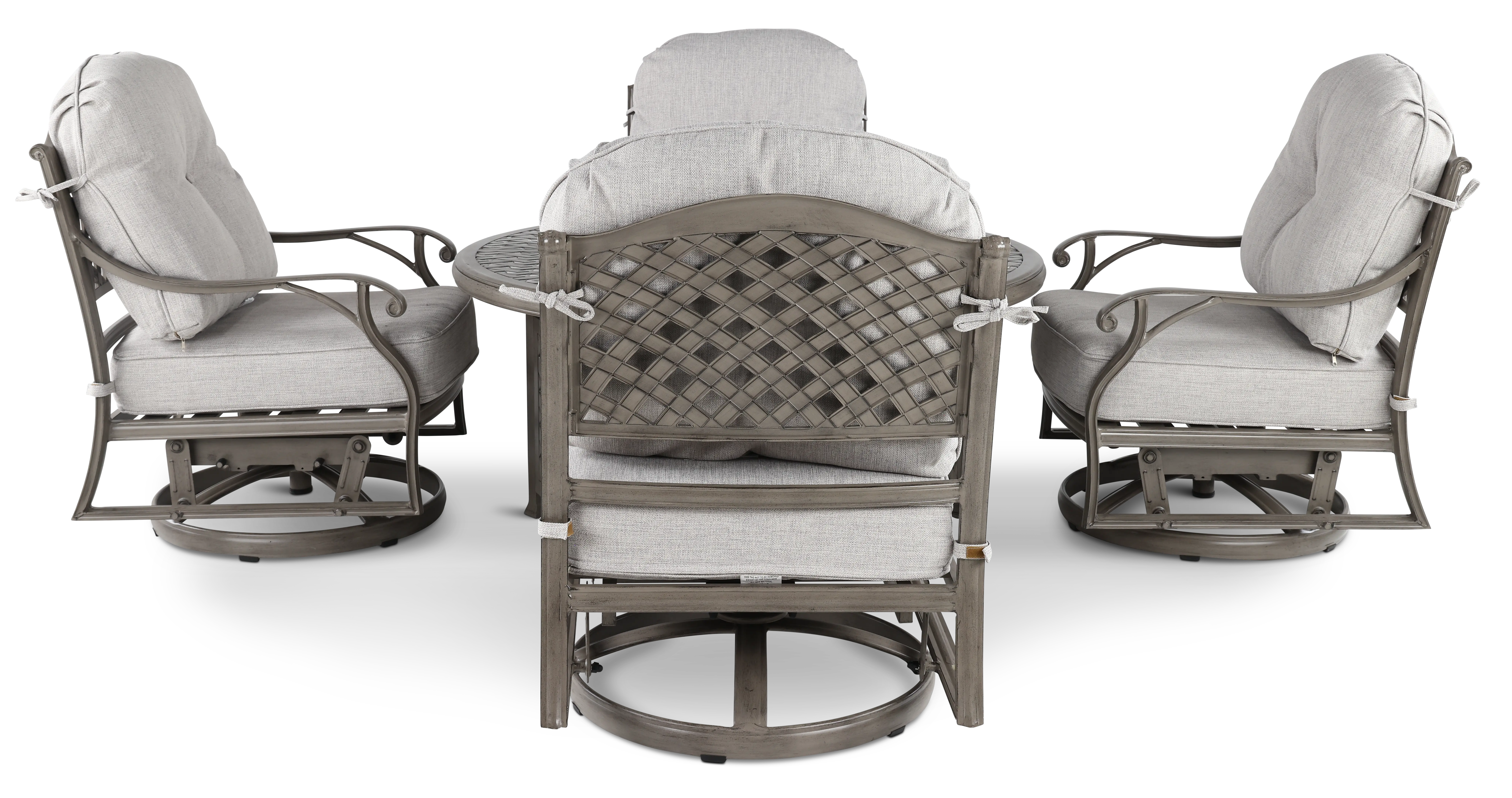Macan 5 Piece Gray and Off-White Patio Fire Pit Set-4