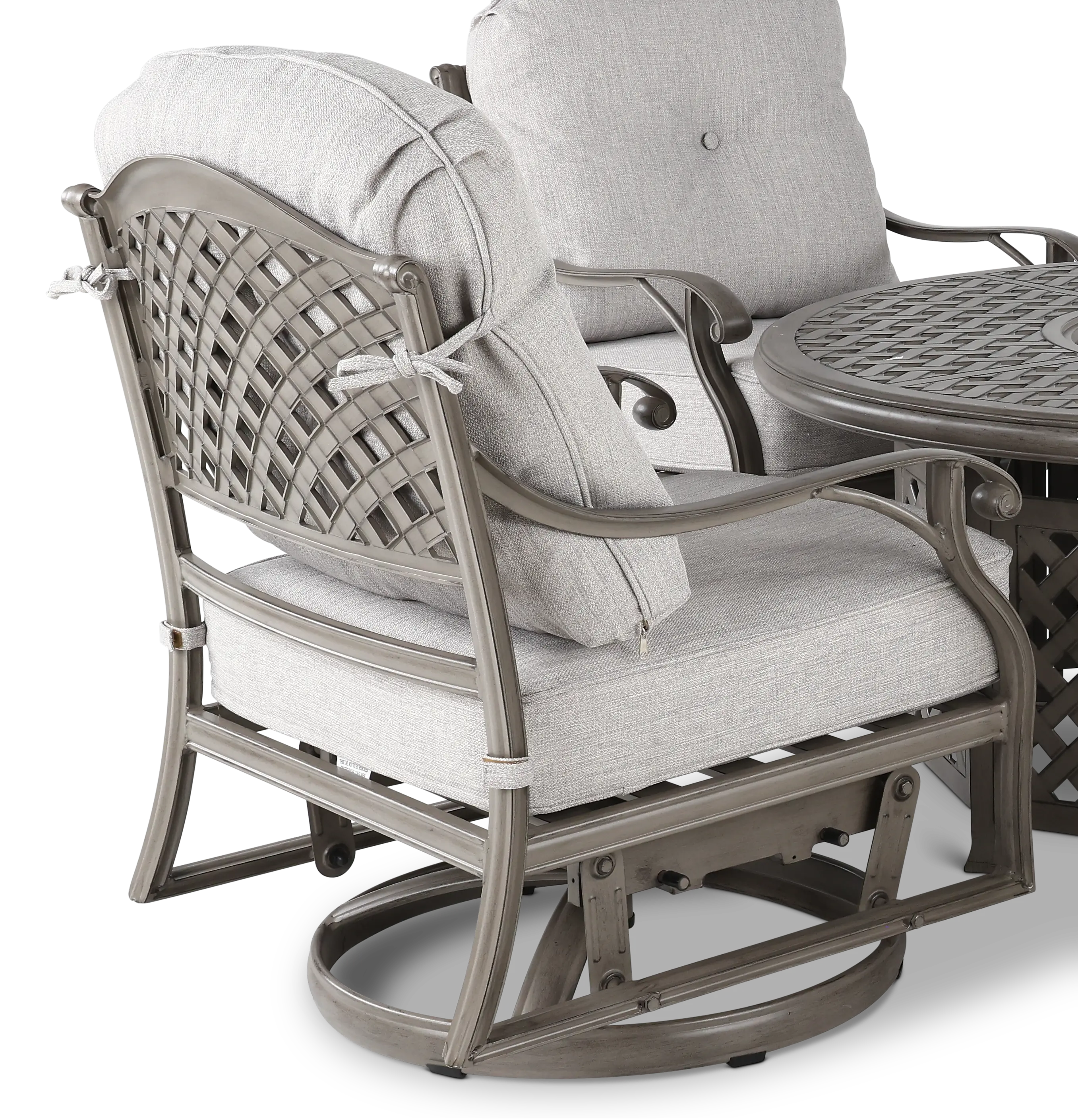 Macan 5 Piece Gray and Off-White Patio Fire Pit Set-8