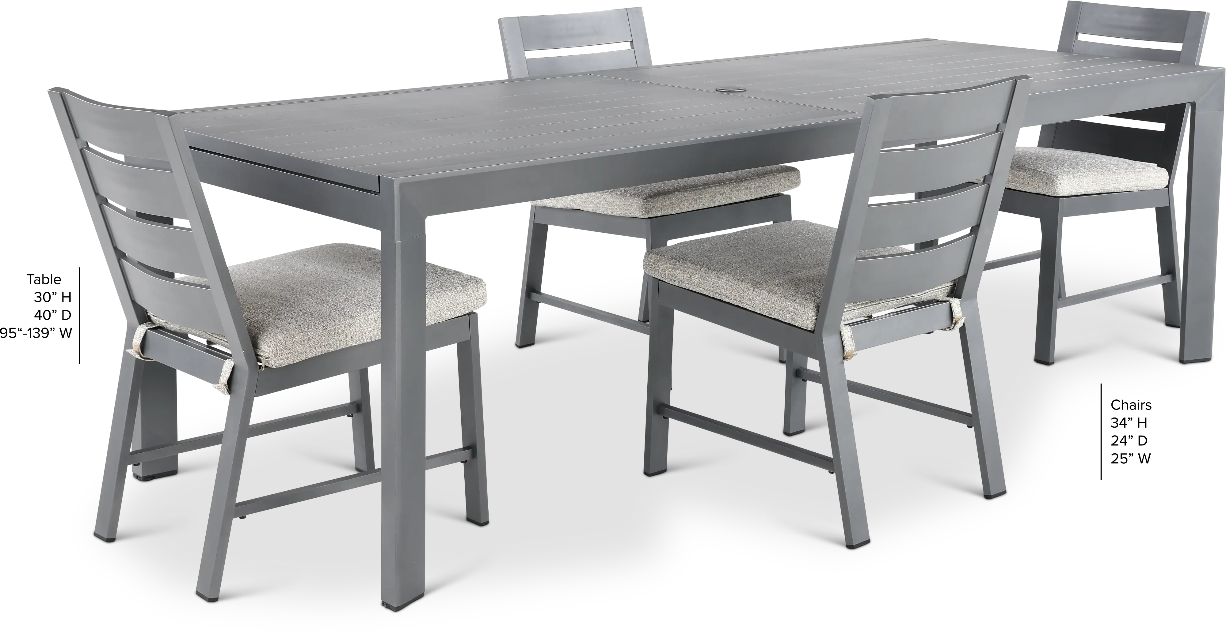 Gibraltar Gray and Beige 5-Piece Dining Table Set-3