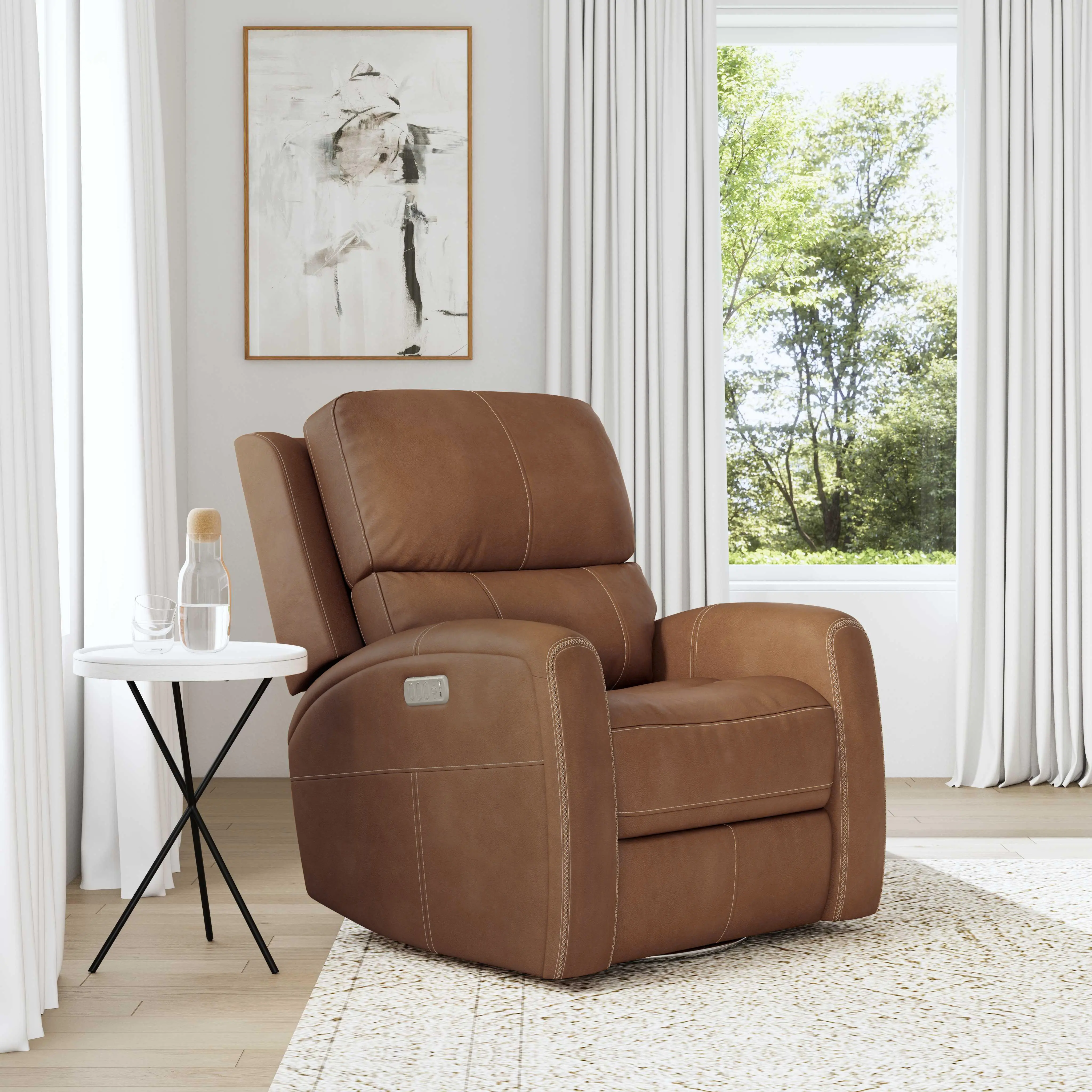 Linden Carmel Power Recliner with Heat and Massage-2
