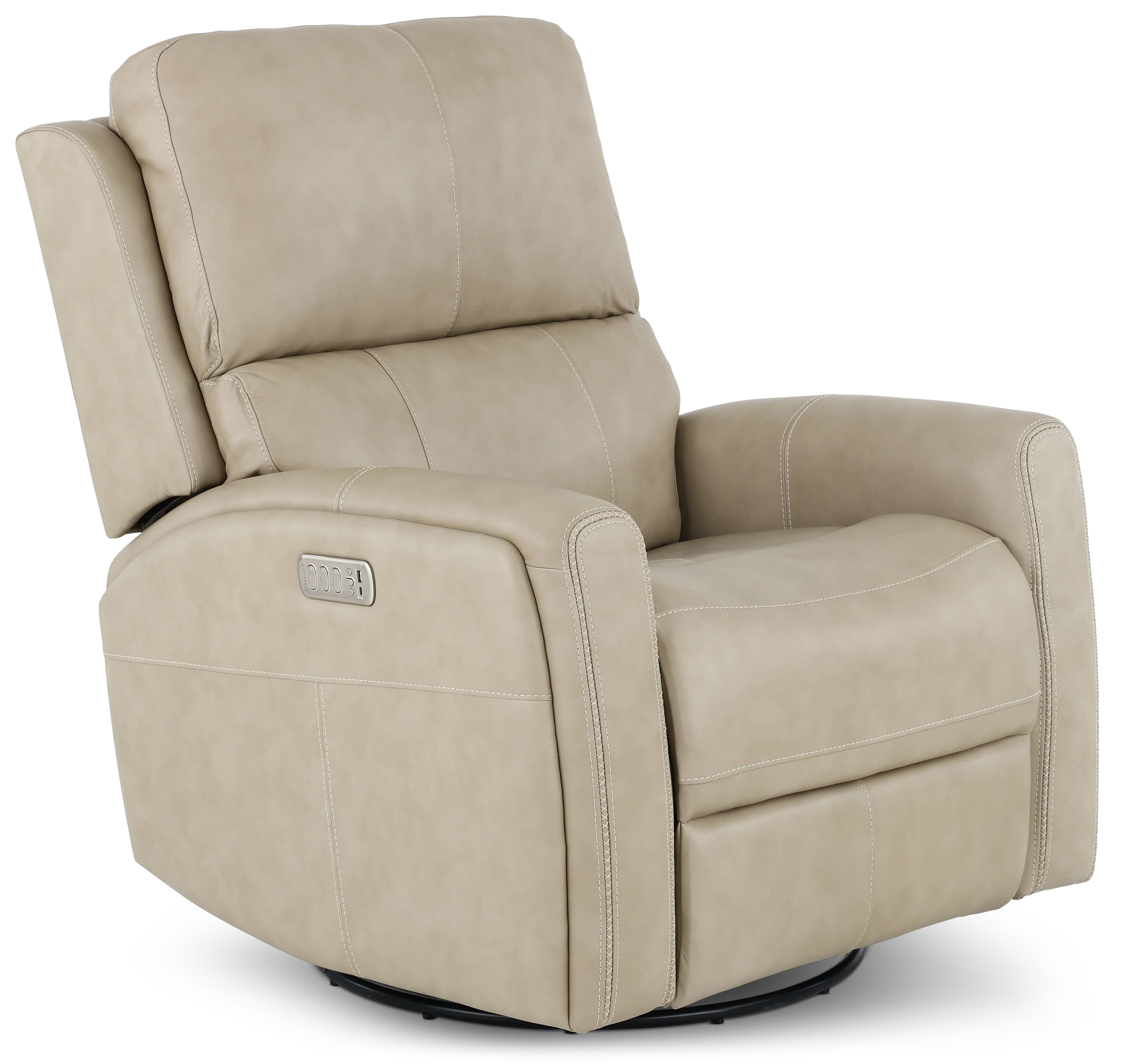 Linden Beige Power Recliner with Heat and Massage-1