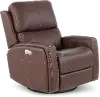Linden Burnt Umber Power Recliner with Heat and Massage