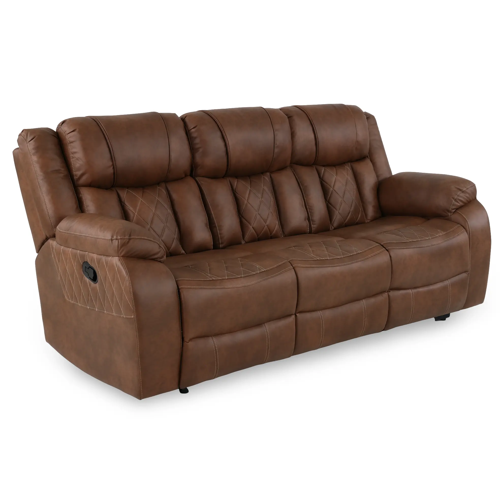 Lux Brown Reclining Sofa-4