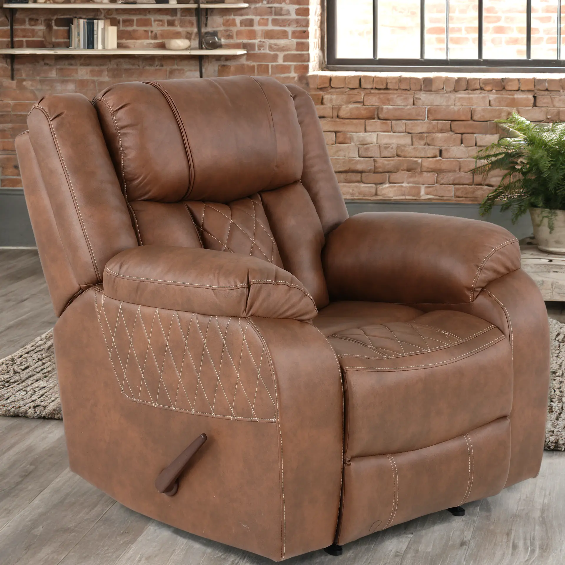 Lux Brown Manual Recliner-2