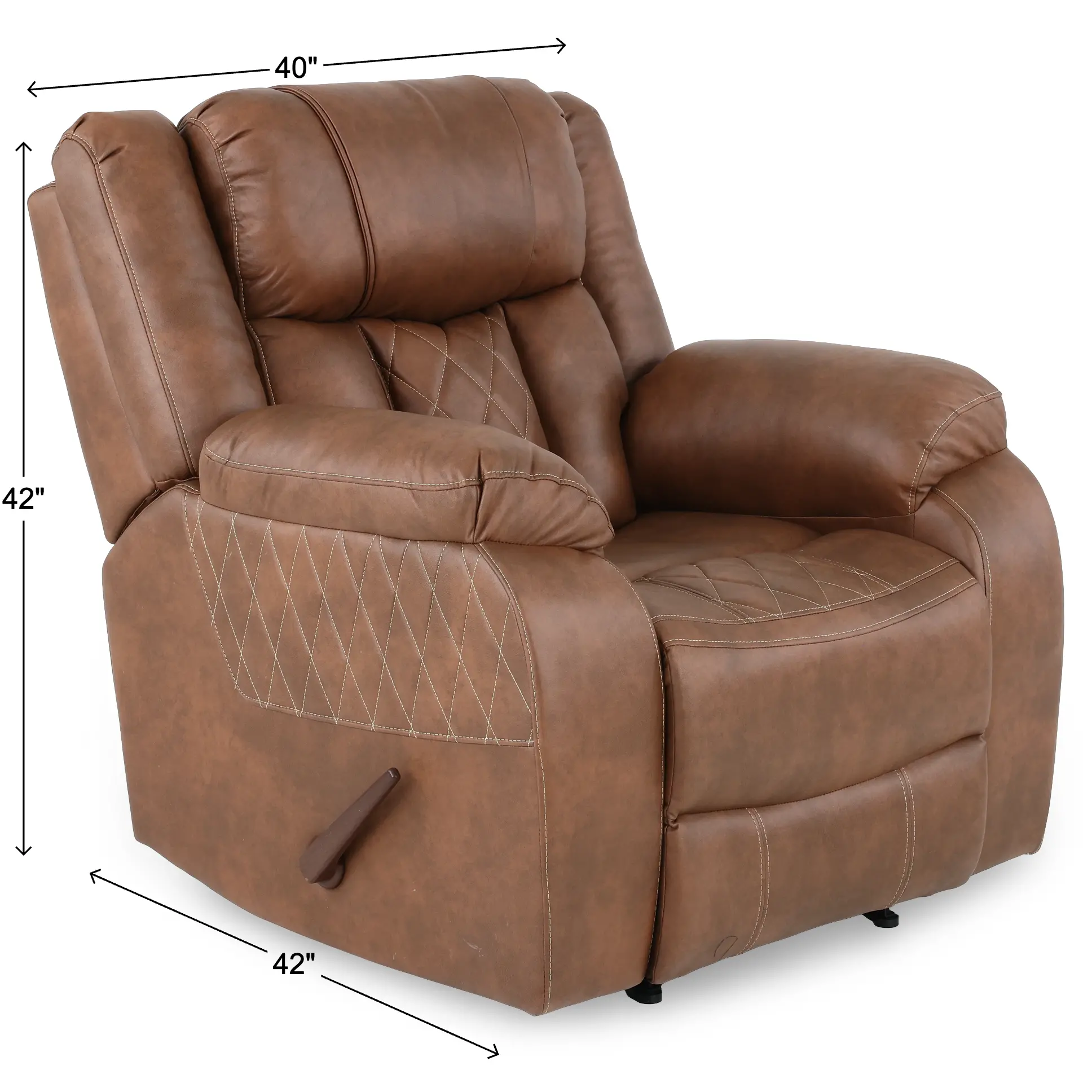 Lux Brown Manual Recliner-3