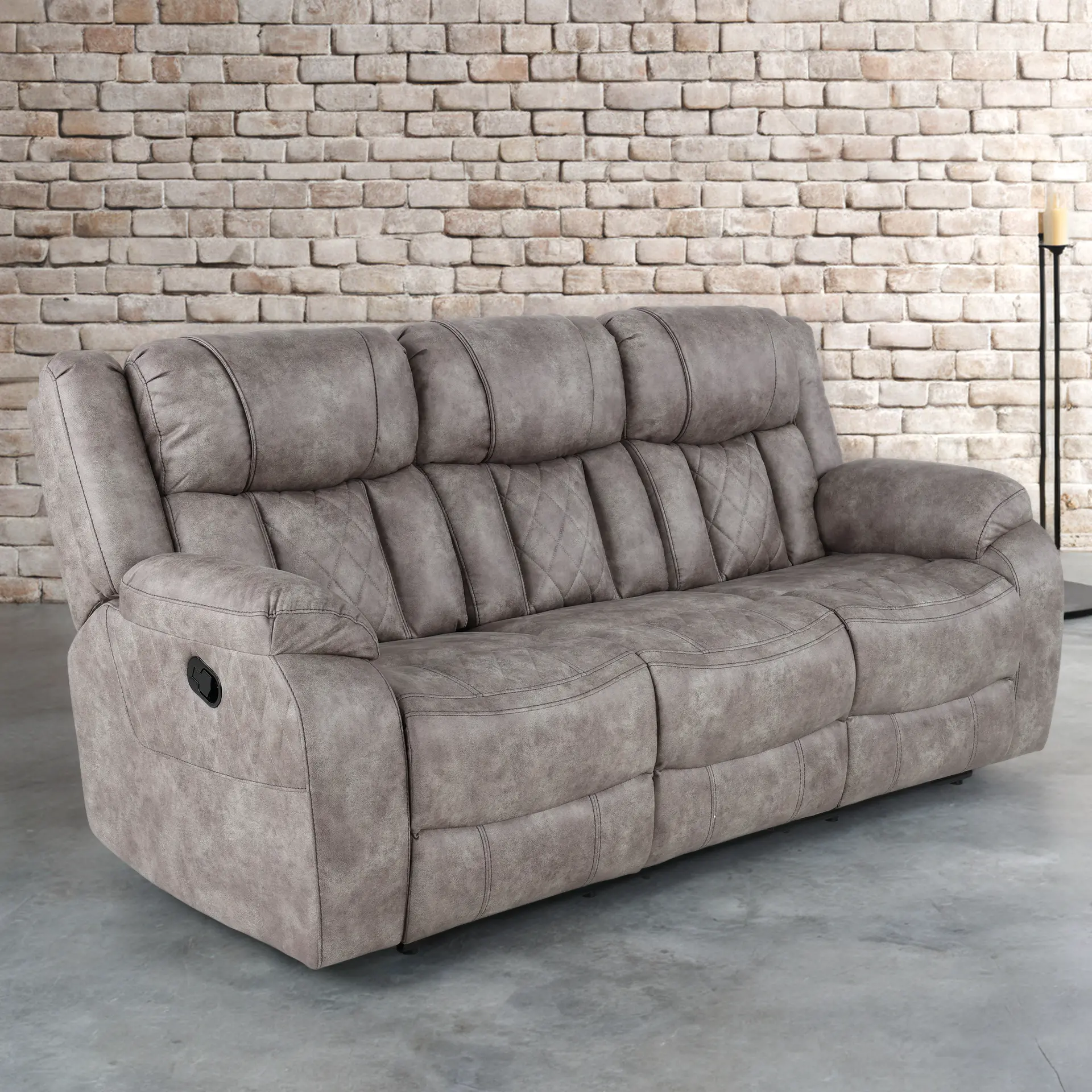 Lux Gray Reclining Sofa-2