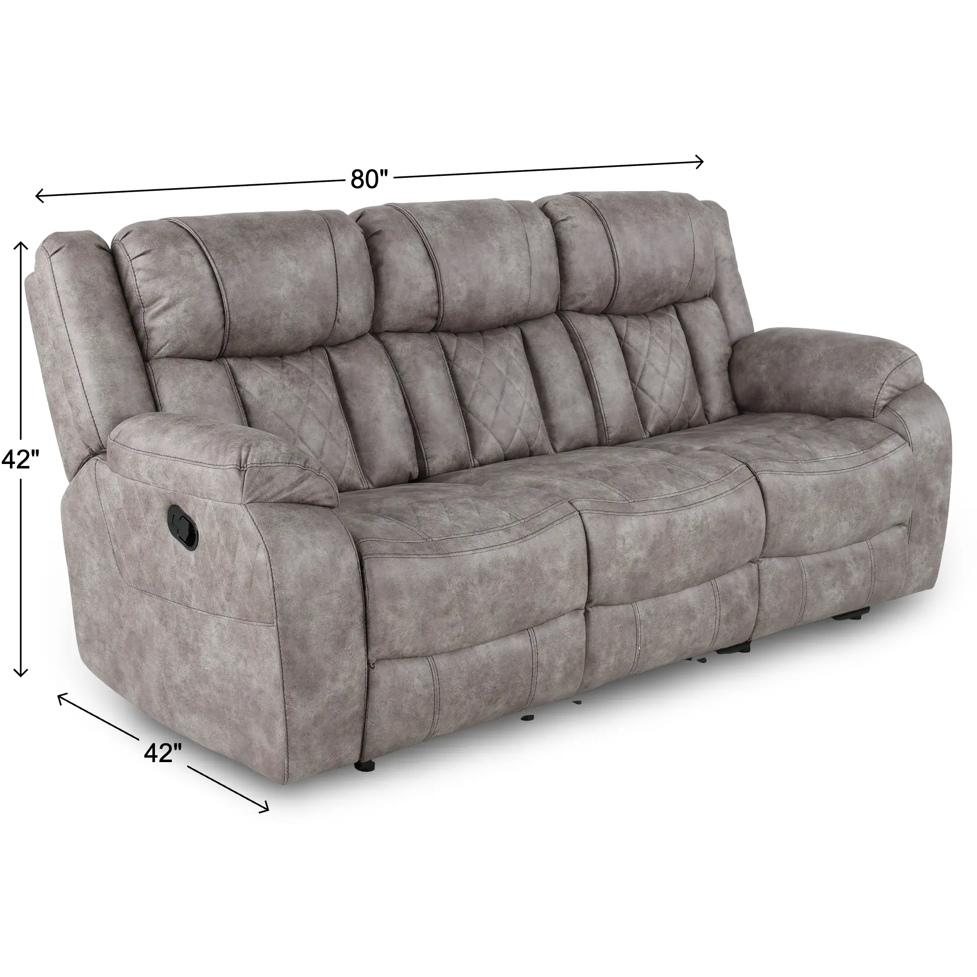 Lux Gray Reclining Sofa-3