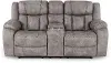 Lux Gray Reclining Loveseat with Console