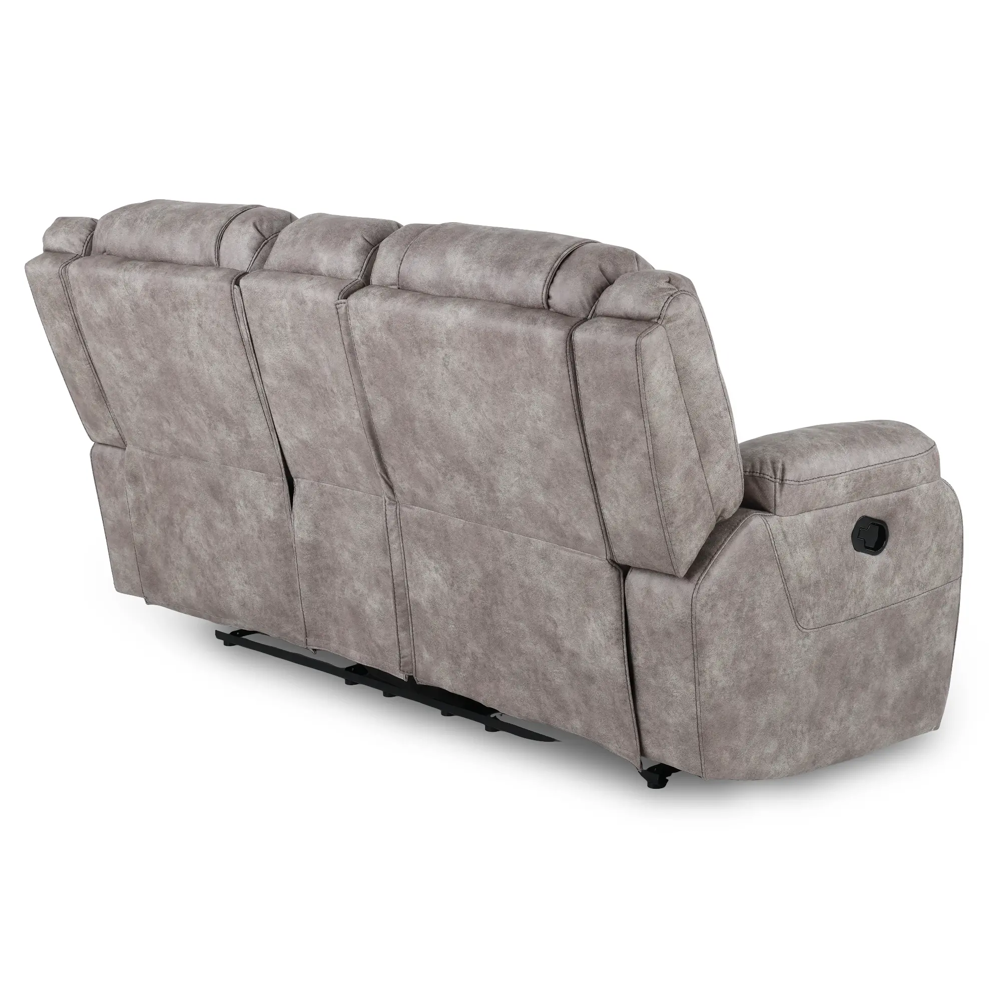 Lux Gray Reclining Loveseat with Console-6