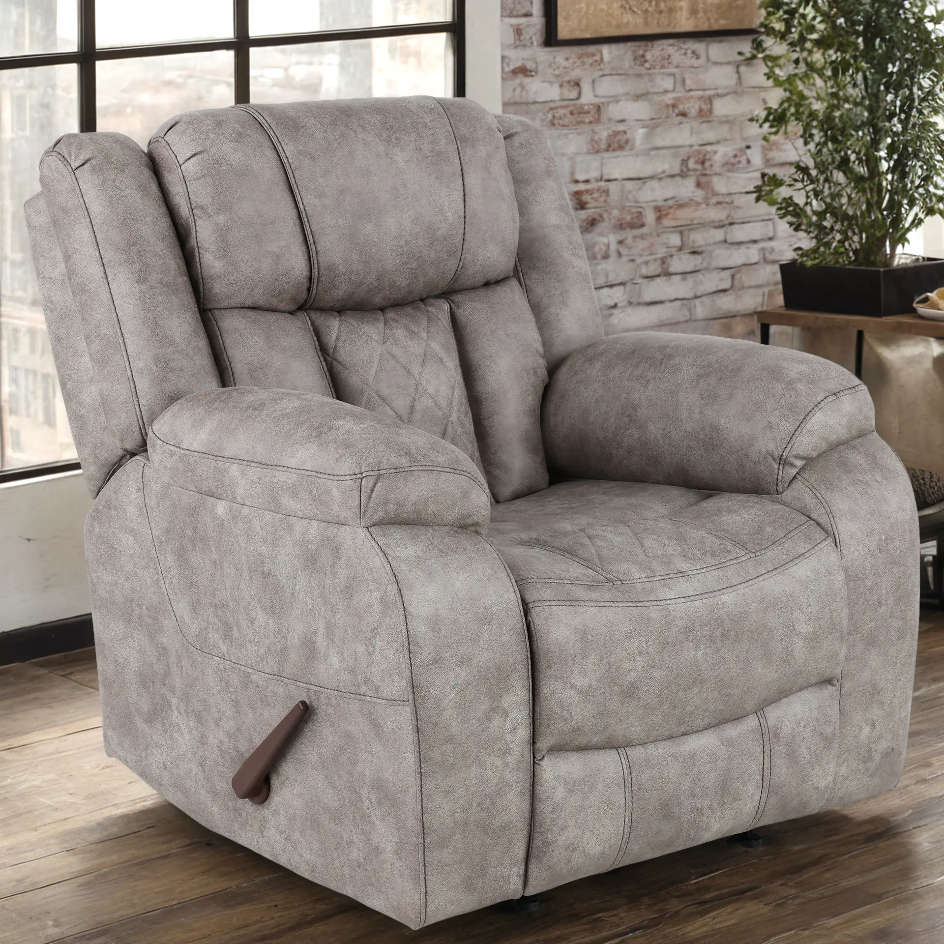 Lux Gray Manual Recliner-2