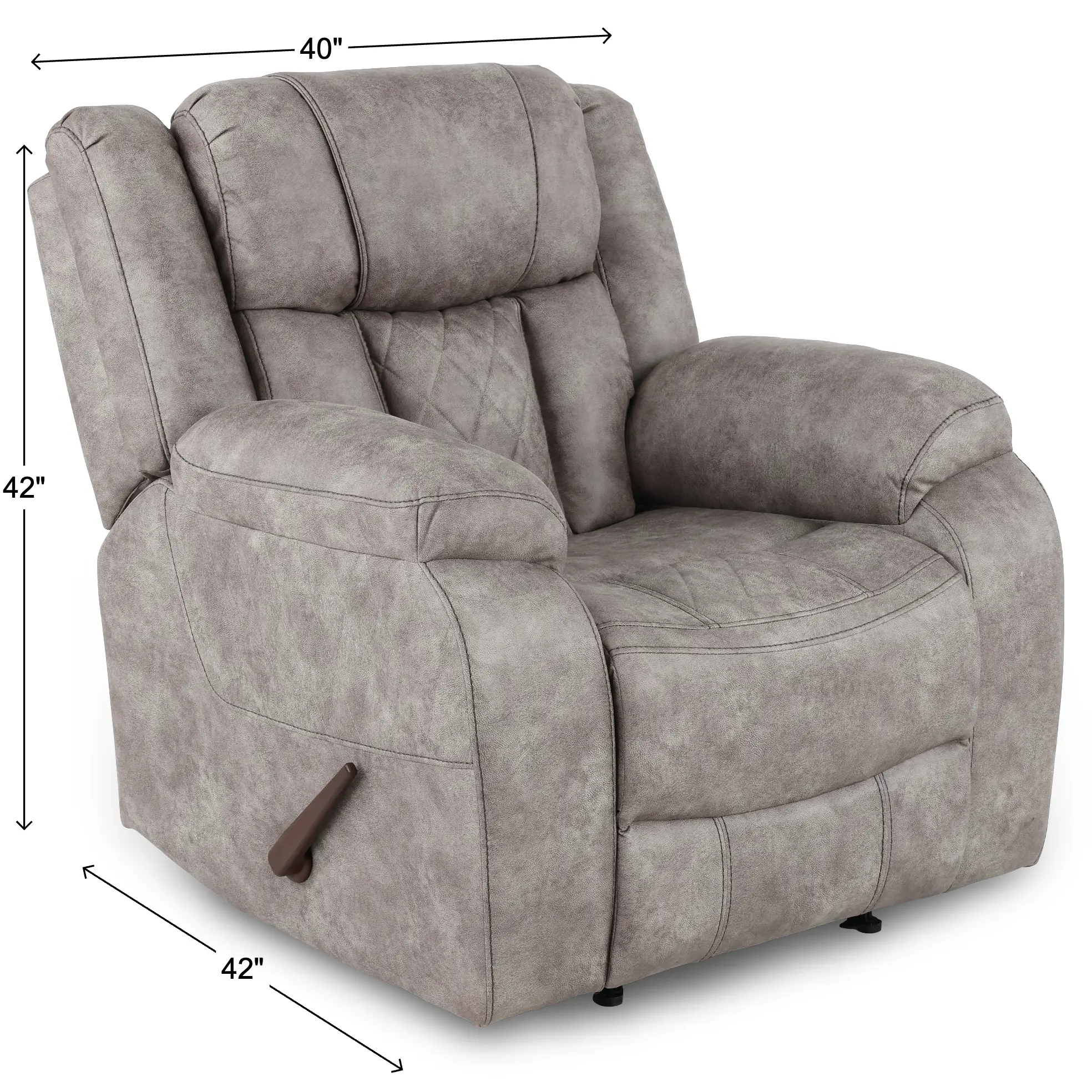 Lux Gray Manual Recliner-3