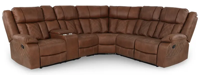Lux Brown 3-Piece Reclining Sectional