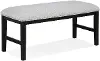 Sebastian Black and Light Gray Upholstered Dining Bench