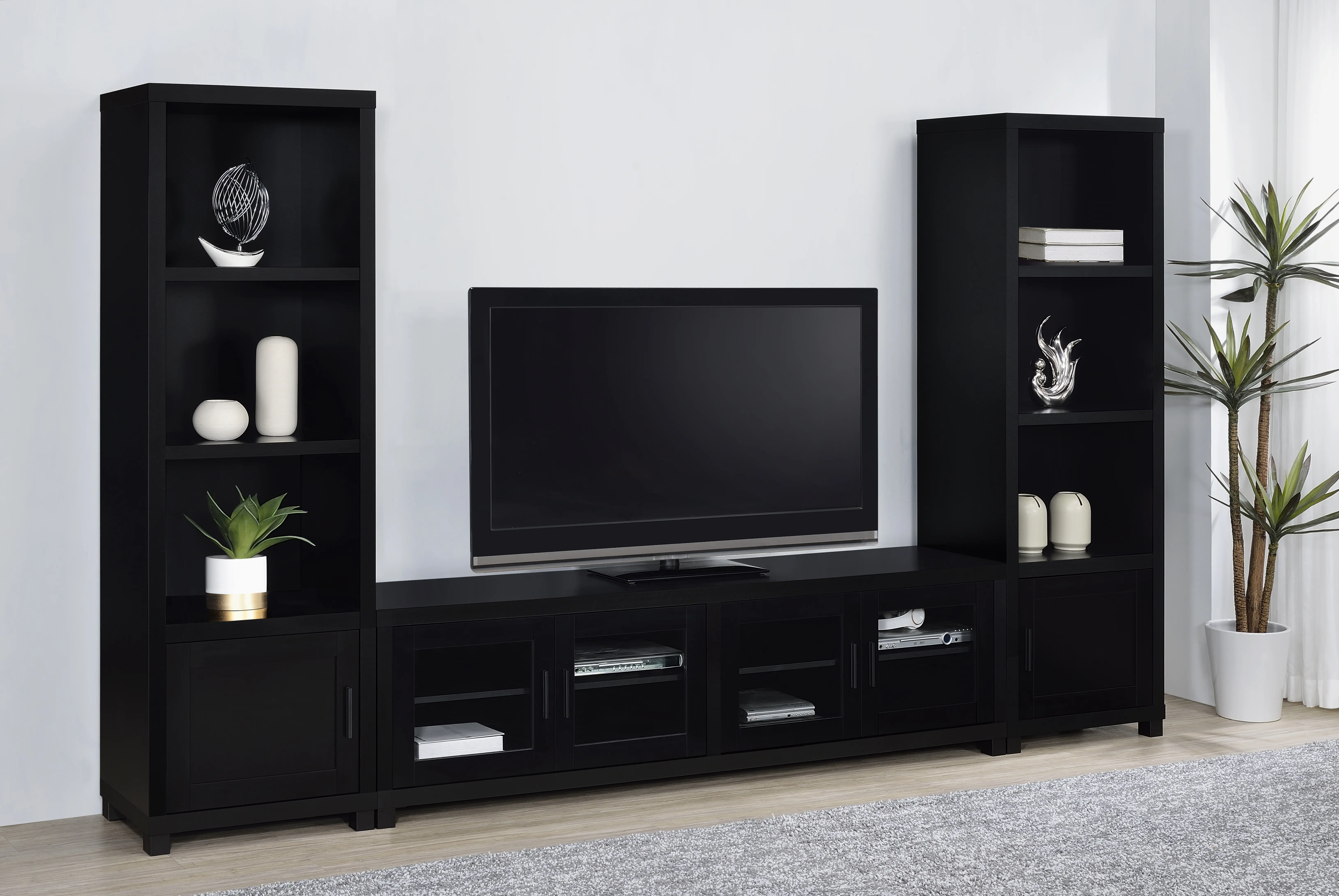 Jupiter Black 3-Piece Entertainment Center-2
