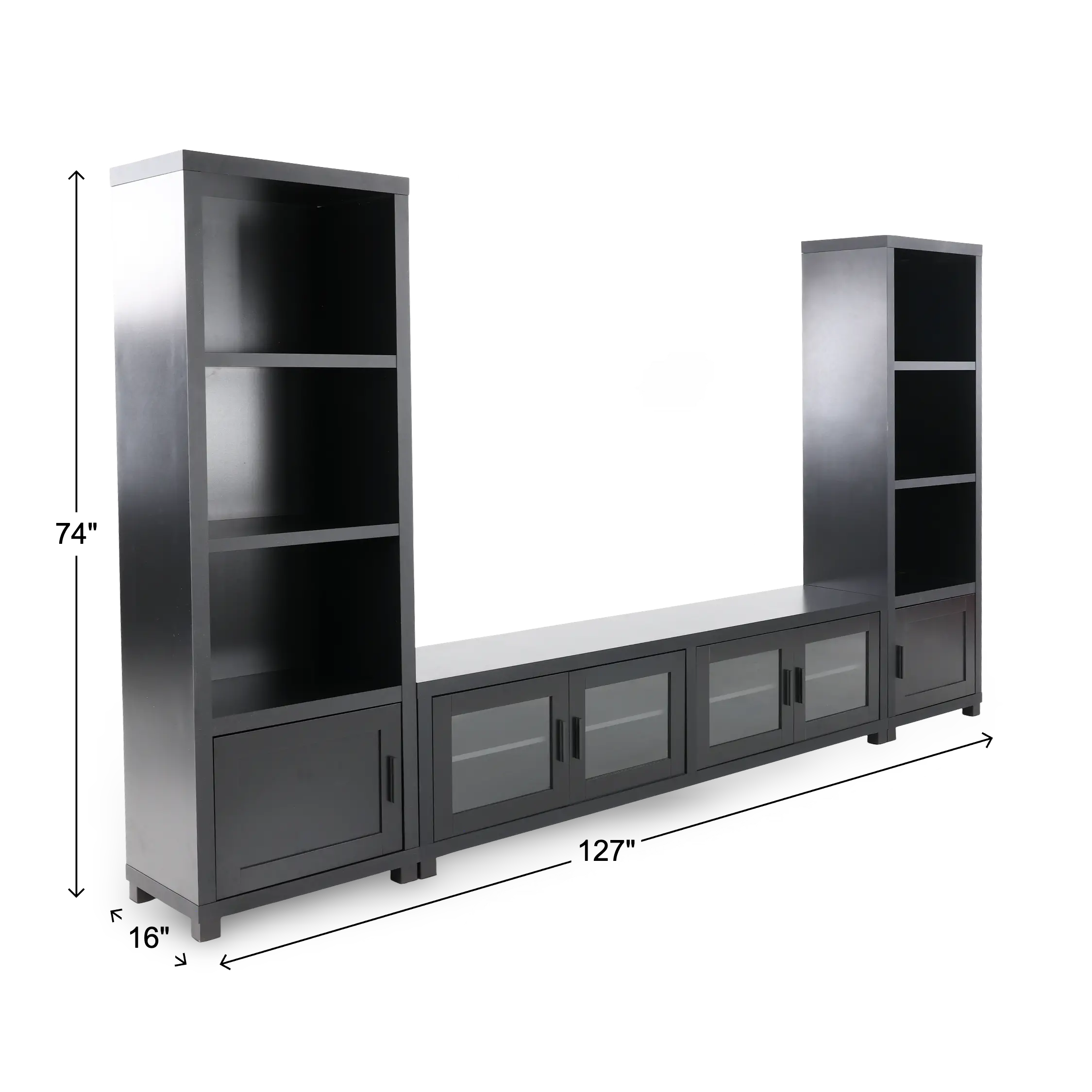 Jupiter Black 3-Piece Entertainment Center-3