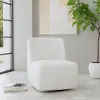 2002-11-H0011 Nico White Boucle Swivel Chair