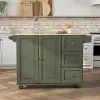 4502-95 Dolly Madison Sage Kitchen Cart with Brass Hardware