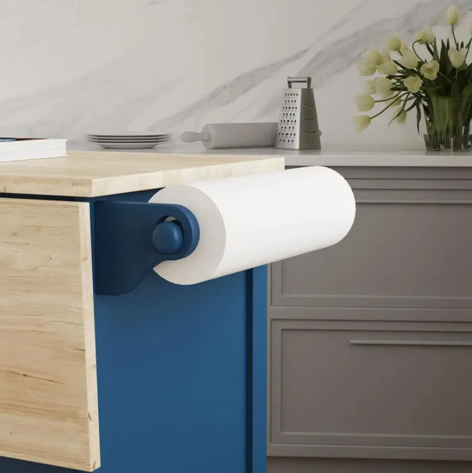 4504-95 Dolly Madison Blue Kitchen Cart with Brass Hardware-5