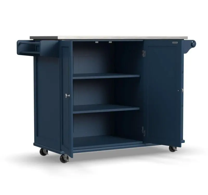 4505-95 Dolly Madison Blue Kitchen Cart with Nickel Hardware-6
