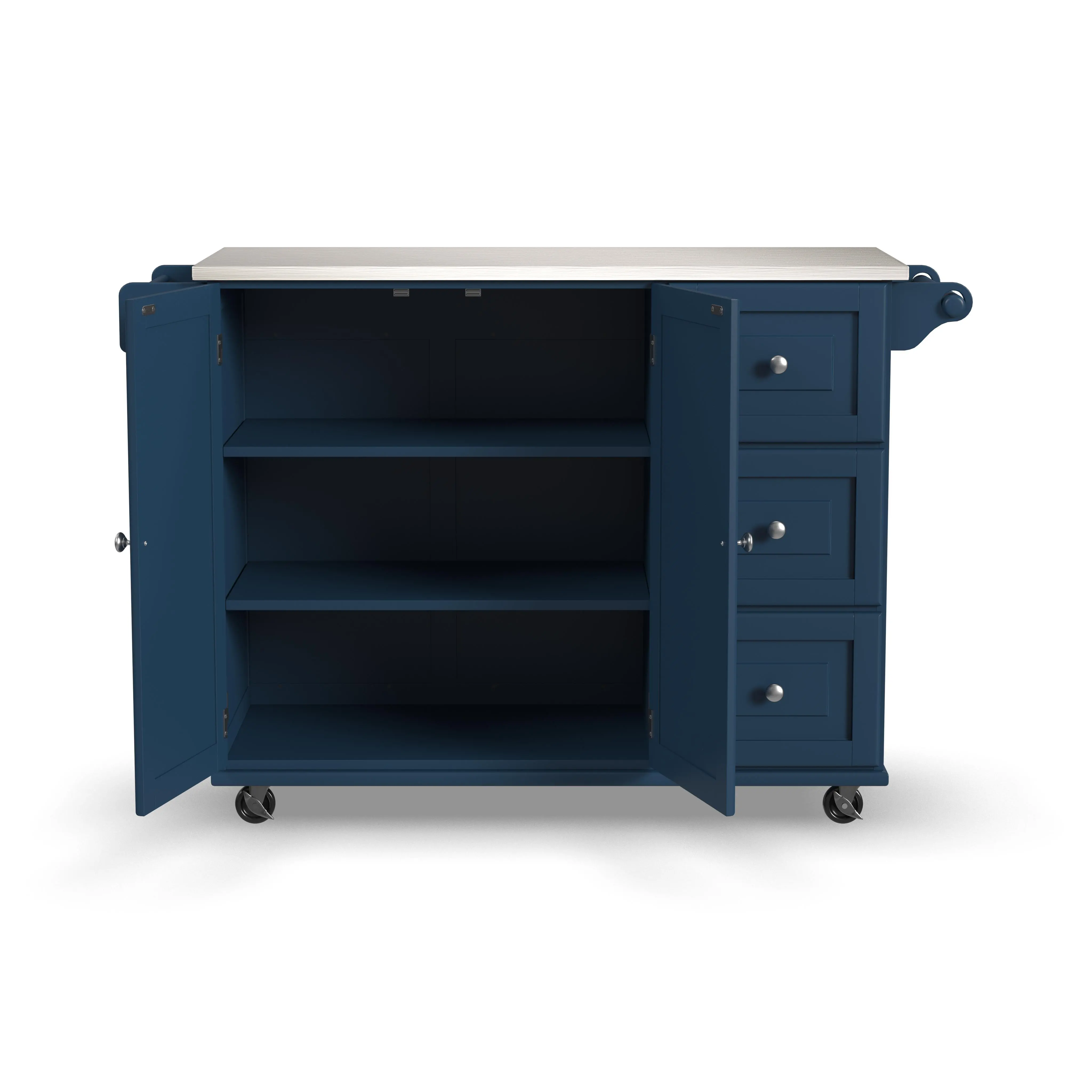 4505-95 Dolly Madison Blue Kitchen Cart with Nickel Hardware-7