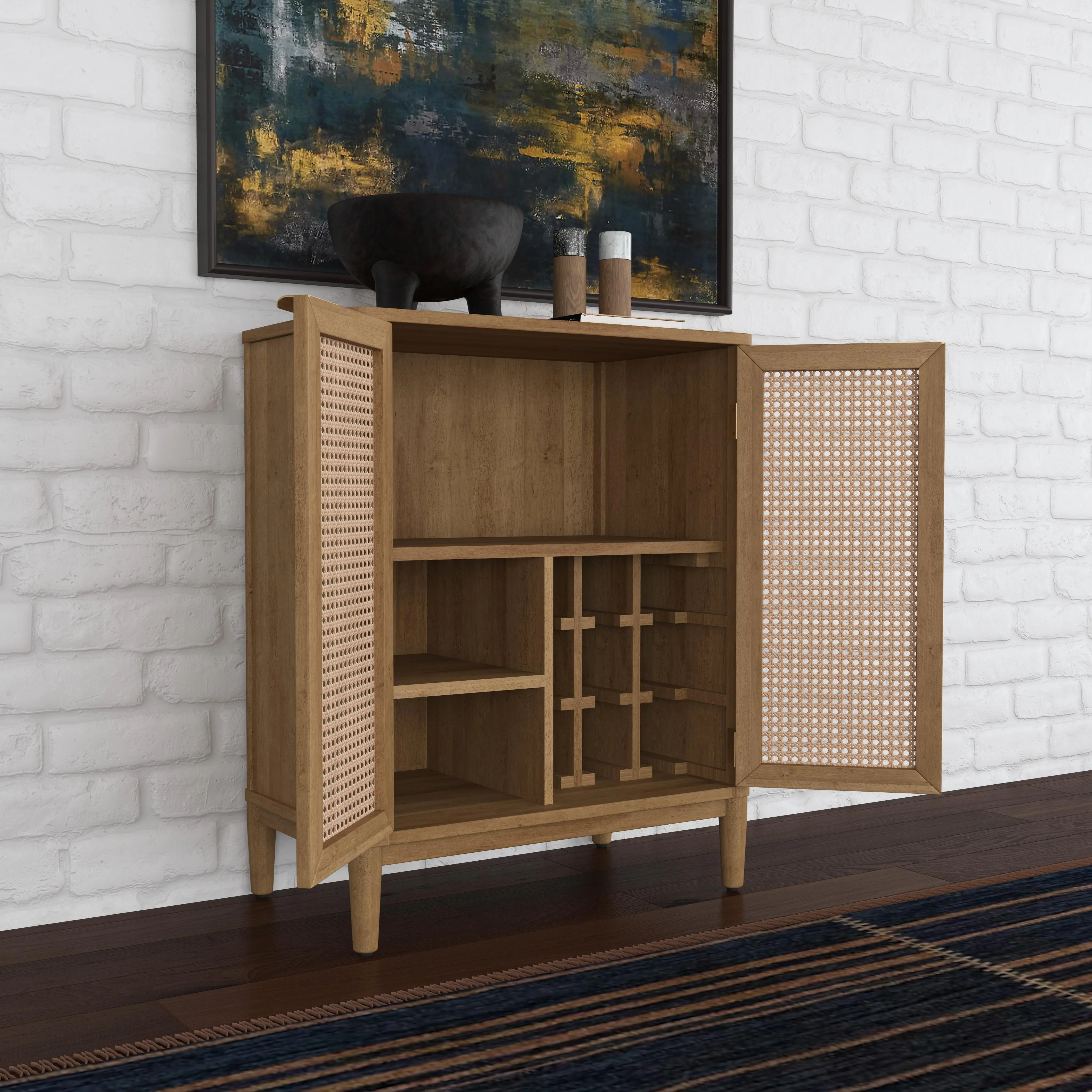 5580-97 Brentwood Light Oak Bar Cabinet-3