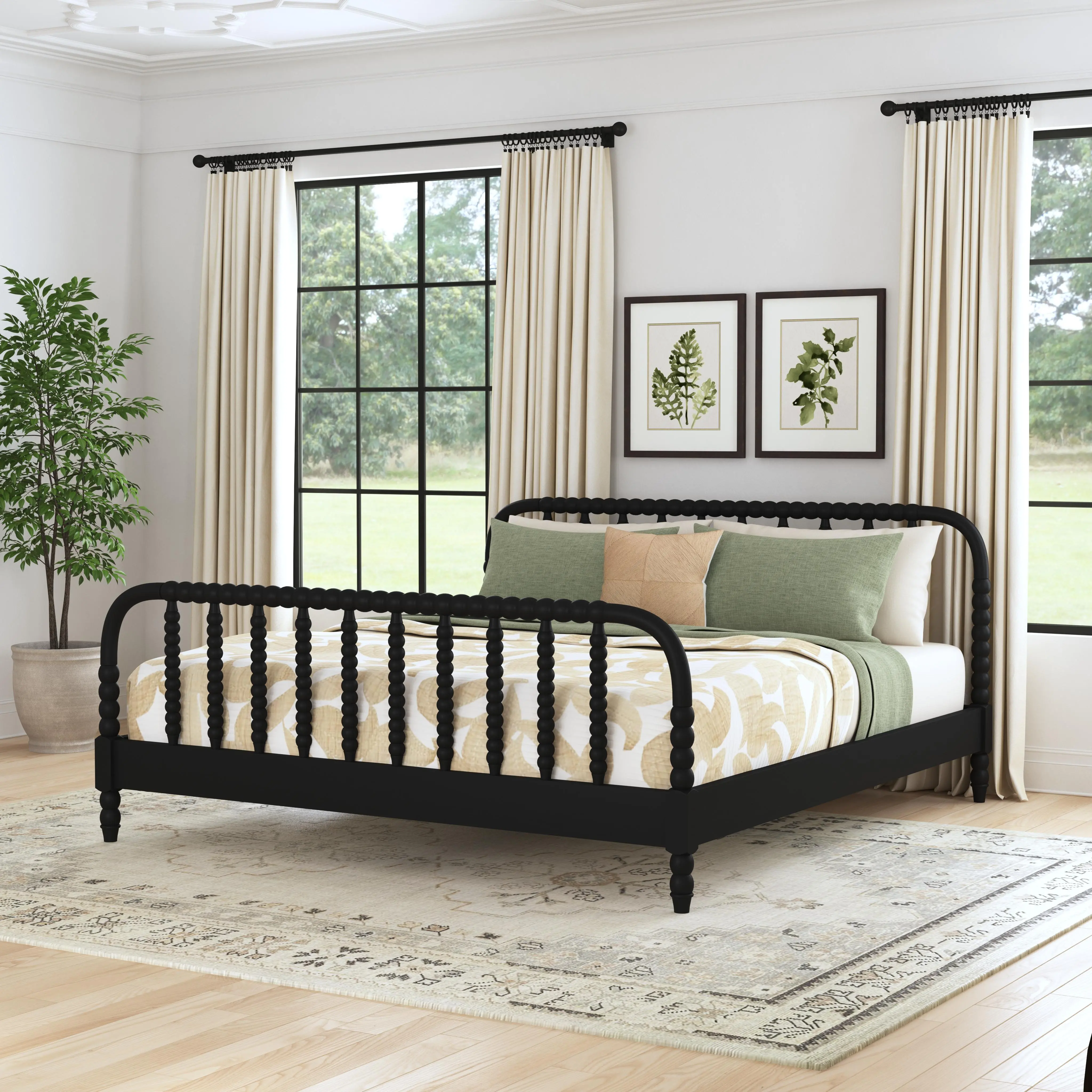 5901-600 Spindle King Black Bed-2