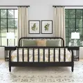 5901-6042 Spindle King Black Bed and Nightstands