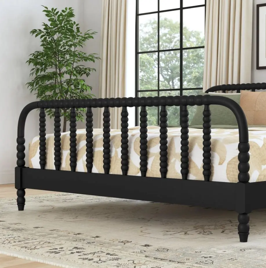 5901-6042 Spindle King Black Bed and Nightstands-4