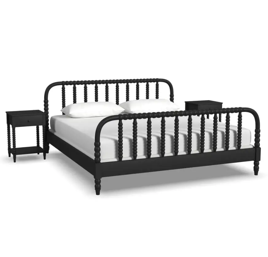 5901-6042 Spindle King Black Bed and Nightstands-7