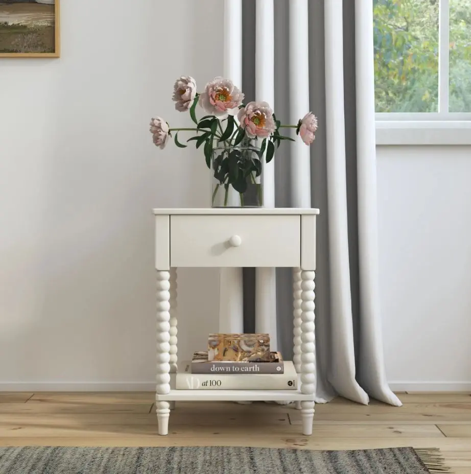 5903-42 Spindle White Nightstand-2