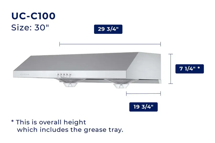 Hauslane | Chef 30 Ducted Stainless Steel Undercabinet Range Hood-9