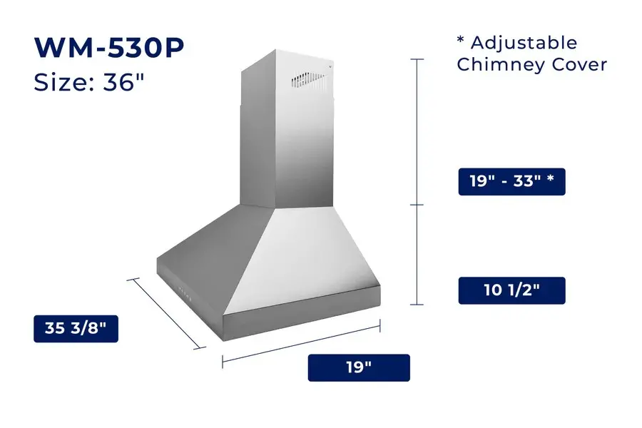 Hauslane | Chef 36 Pro Convertible Stainless Steel Wall-Mounted Range Hood-5
