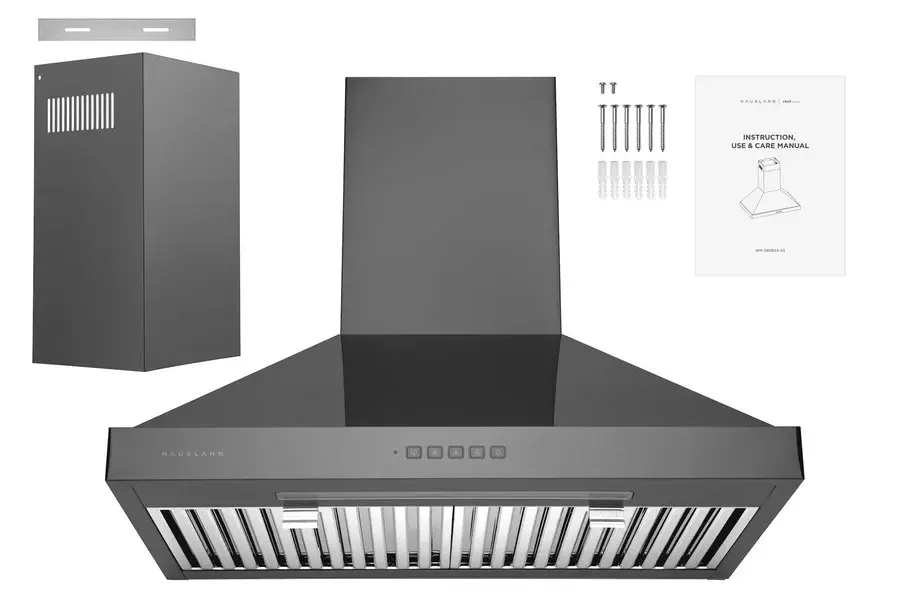 Hauslane | Chef 30 Convertible Black Stainless Steel Wall-Mounted Range Hood-7
