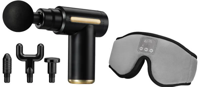 iLive Personal Handheld Massager & Wireless Sleep Mask Headphones Bundle Pack