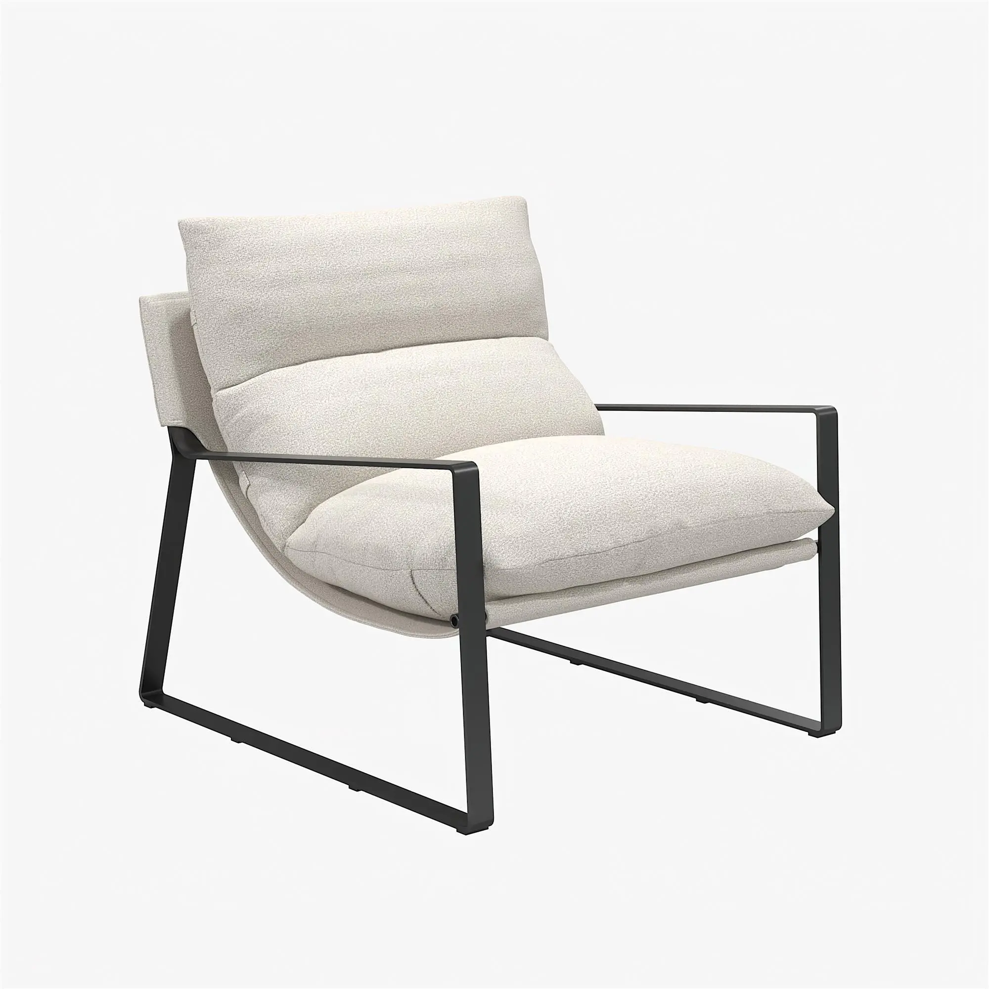 Gatsby Ivory Linen Upholstered Sling Accent Chair-1