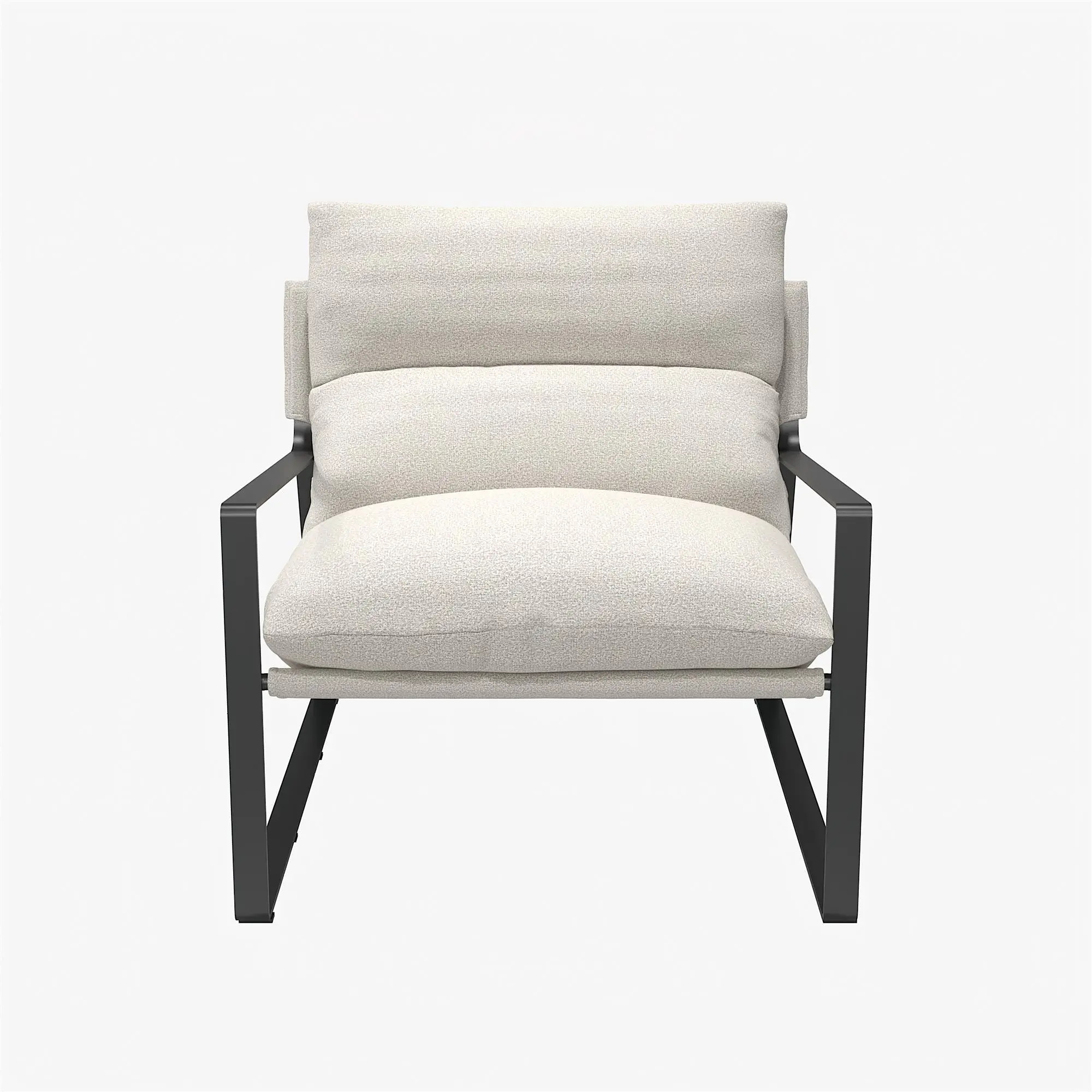 Gatsby Ivory Linen Upholstered Sling Accent Chair-3