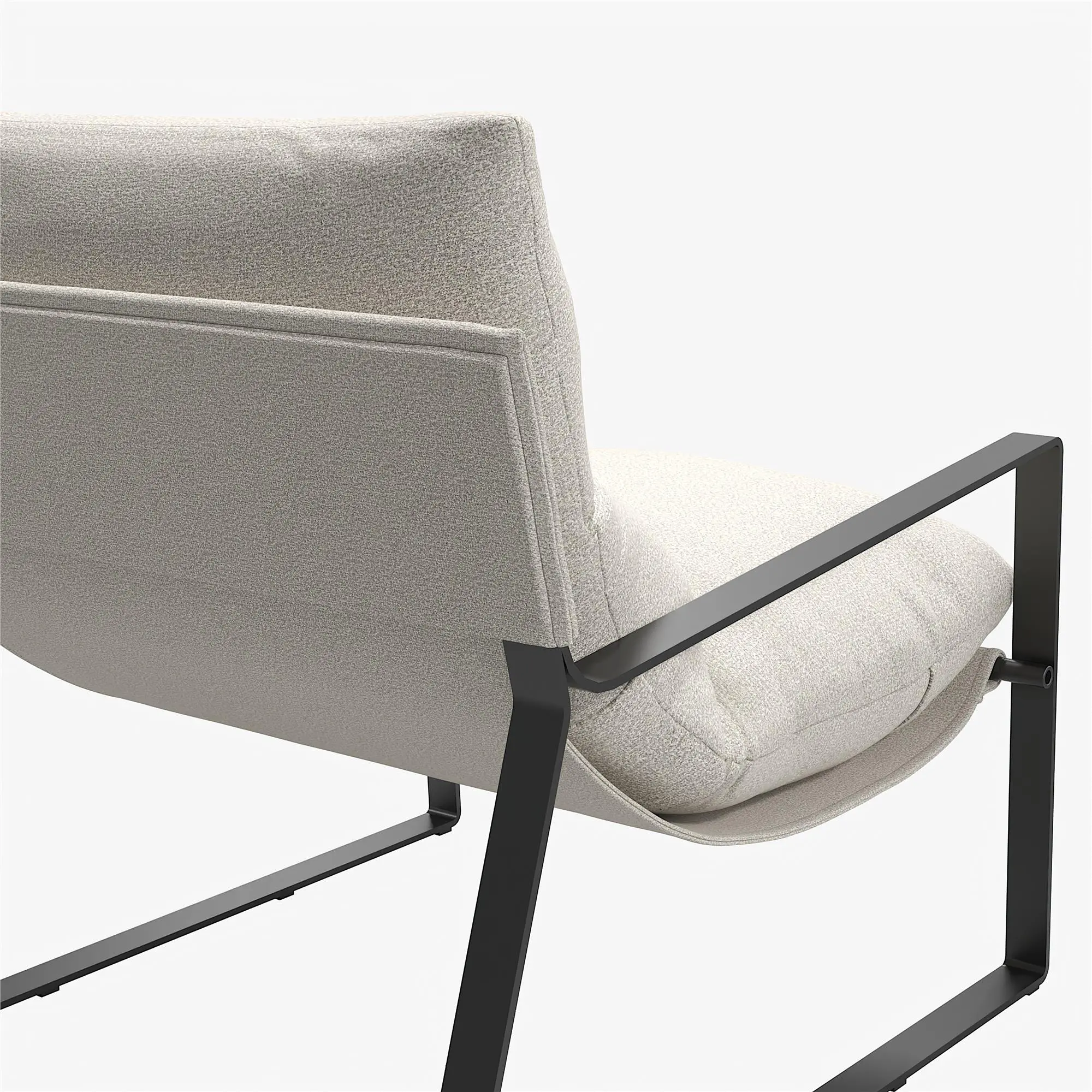 Gatsby Ivory Linen Upholstered Sling Accent Chair-6