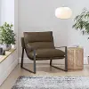 Gatsby Camel Brown Faux Leather Sling Accent Chair
