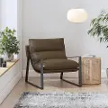 Gatsby Camel Brown Faux Leather Sling Accent Chair