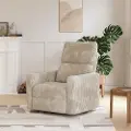 Lukas Cream Corduroy Swivel Recliner