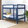Adrian Navy Blue Wood Twin over Twin Bunk Bed