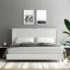 Lamora Light Gray Upholstered King Bed with USB